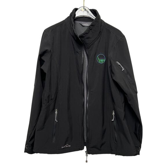 Eddie Bauer Fleece Lined Jacket - Black, Embroidered, Large - Picture 1 of 9